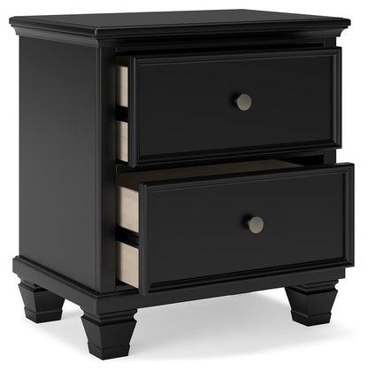 Lanolee King Panel Bed with Mirrored Dresser and Nightstand