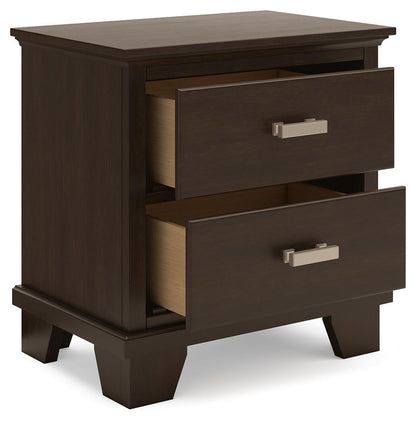 Covetown Twin Panel Bed with Mirrored Dresser and Nightstand
