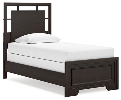 Covetown Twin Panel Bed, Dresser, Mirror, Chest and Nightstand