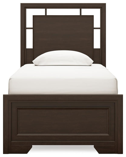 Covetown Twin Panel Bed, Dresser, Mirror, Chest and Nightstand