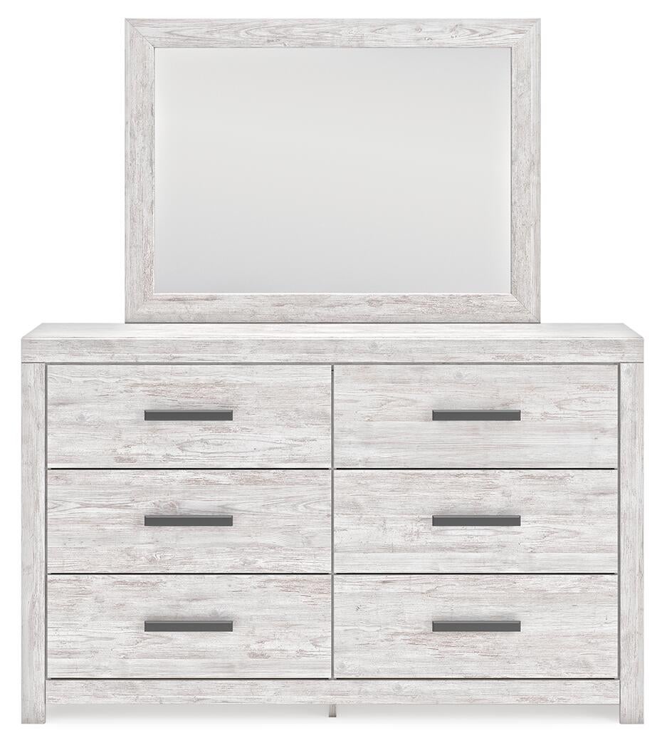 Cayboni Queen Panel Bed with Mirrored Dresser