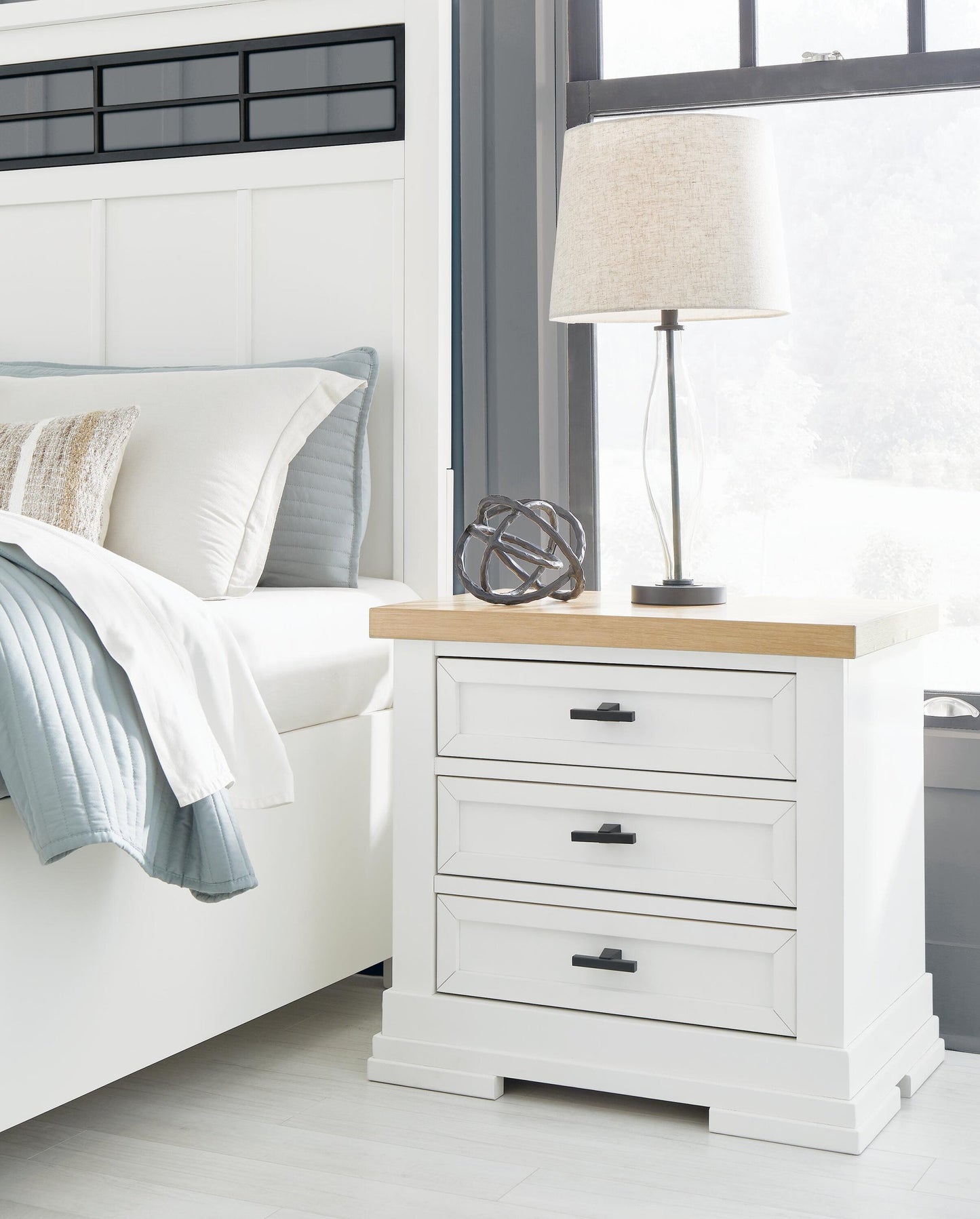 Ashbryn King Panel Storage Bed, Dresser, Mirror, Chest and Nightstand