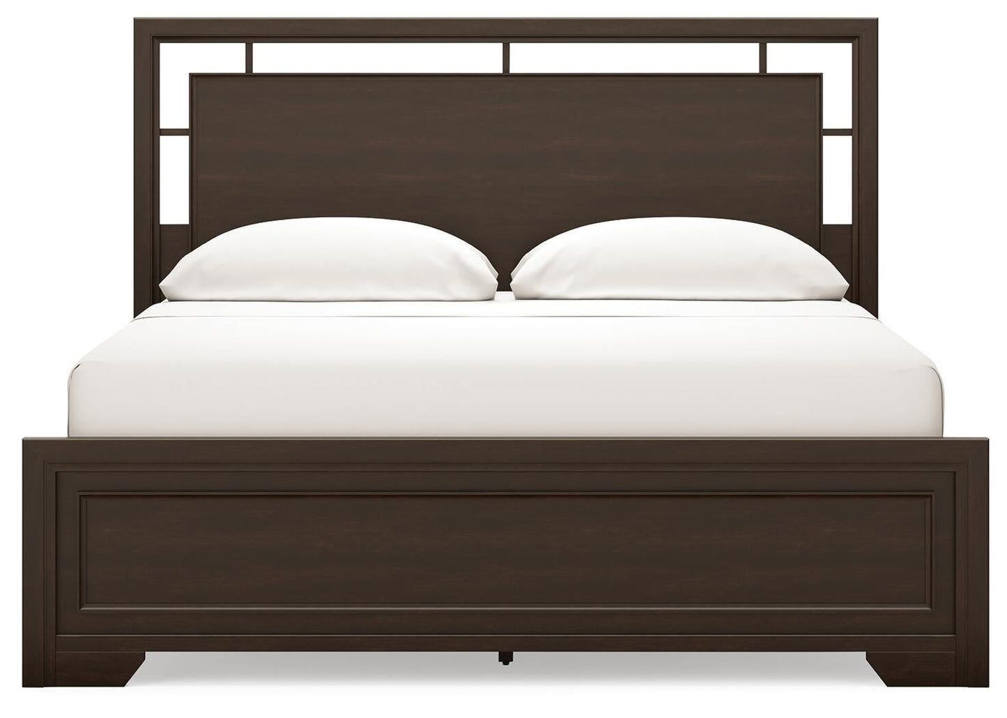 Covetown California King Panel Bed with Mirrored Dresser and Nightstand