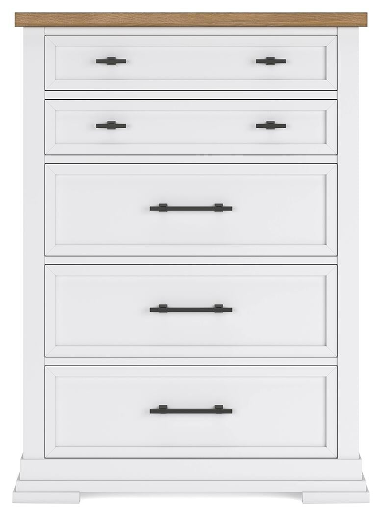 Ashbryn Queen Panel Storage Bed, Dresser, Mirror, Chest and Nightstand