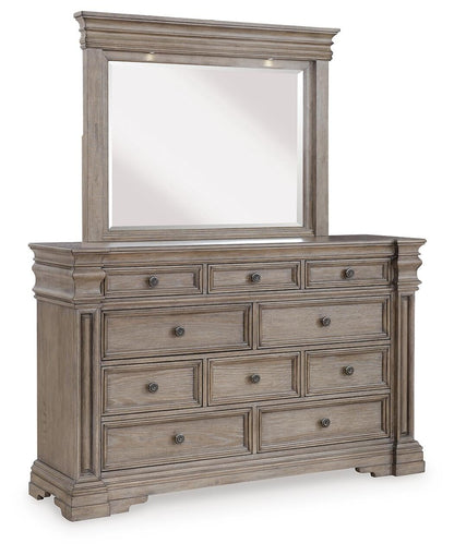 Blairhurst Queen Panel Bed with Mirrored Dresser