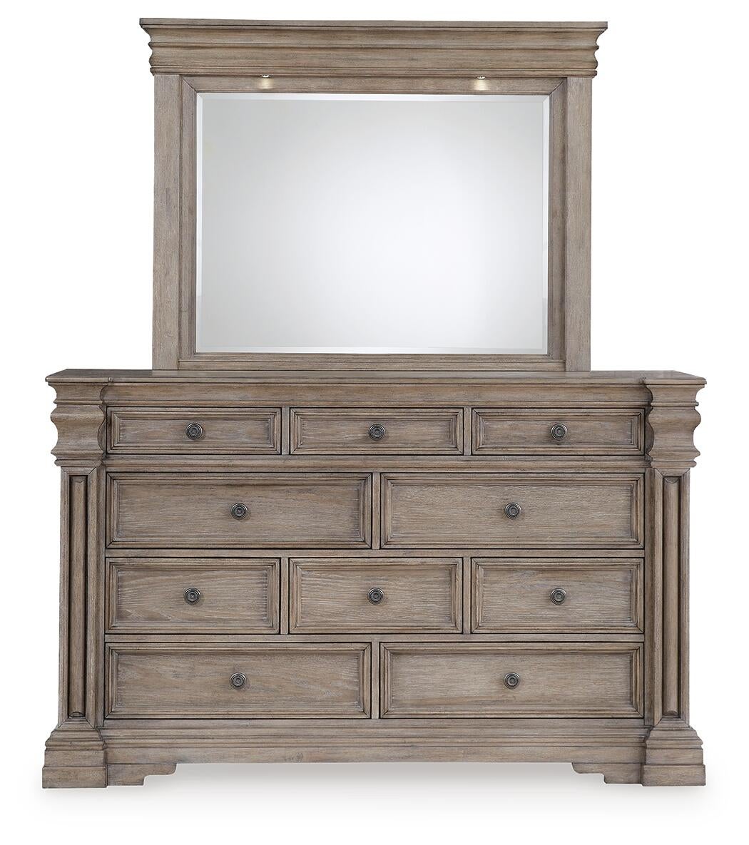 Blairhurst California King Panel Bed, Dresser, Mirror, Chest and Nightstand
