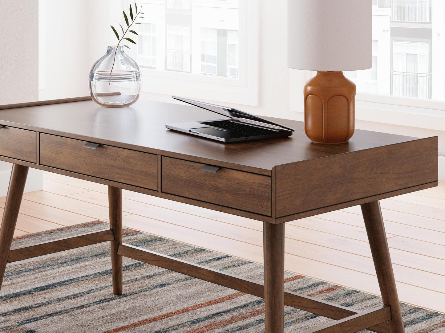 Lyncott Home Office Desk with Chair and Storage