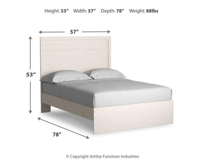 Stelsie Full Panel Bed with Mirrored Dresser