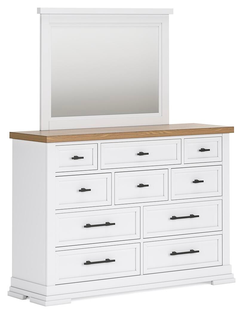 Ashbryn Queen Panel Storage Bed, Dresser, Mirror and Nightstand