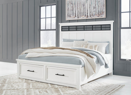 Ashbryn King Panel Storage Bed, Dresser and Mirror