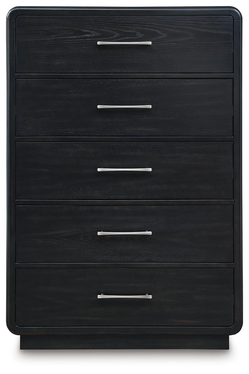 Rowanbeck Queen Upholstered Panel Bed with Mirrored Dresser, Chest and Nightstand