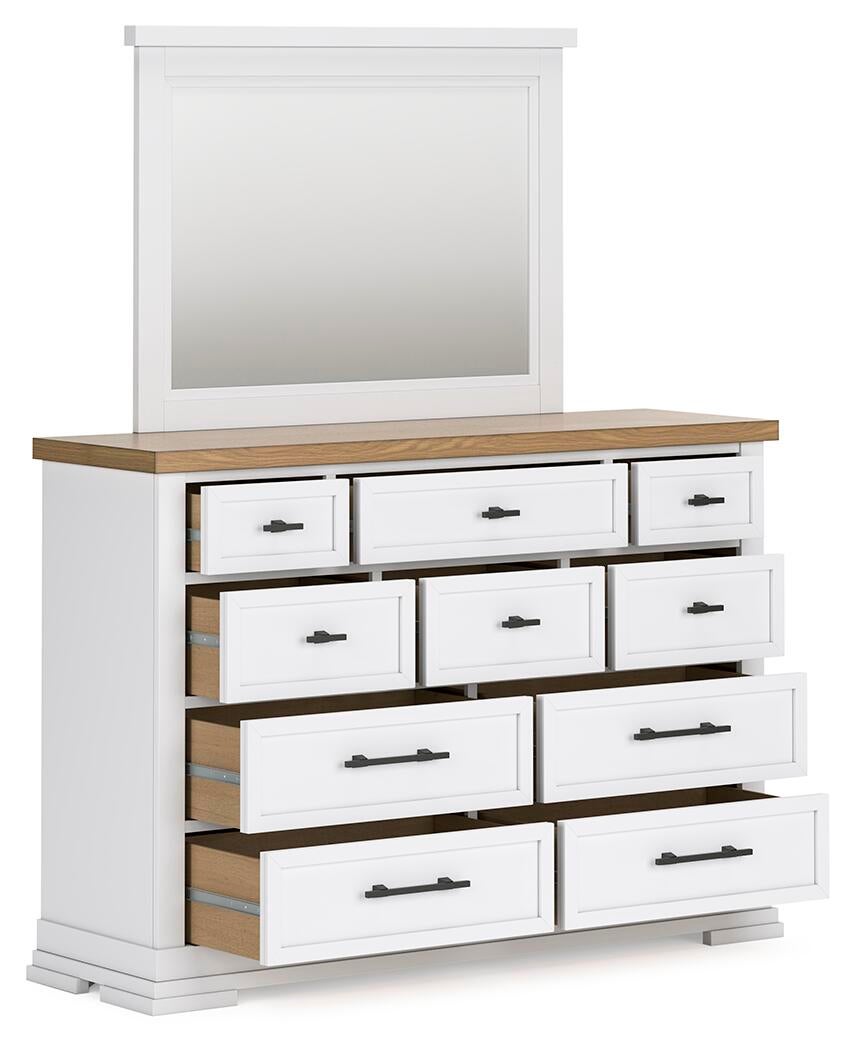 Ashbryn California King Panel Storage Bed, Dresser, Mirror, Chest and Nightstand