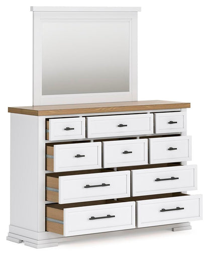 Ashbryn California King Panel Storage Bed, Dresser, Mirror, Chest and Nightstand