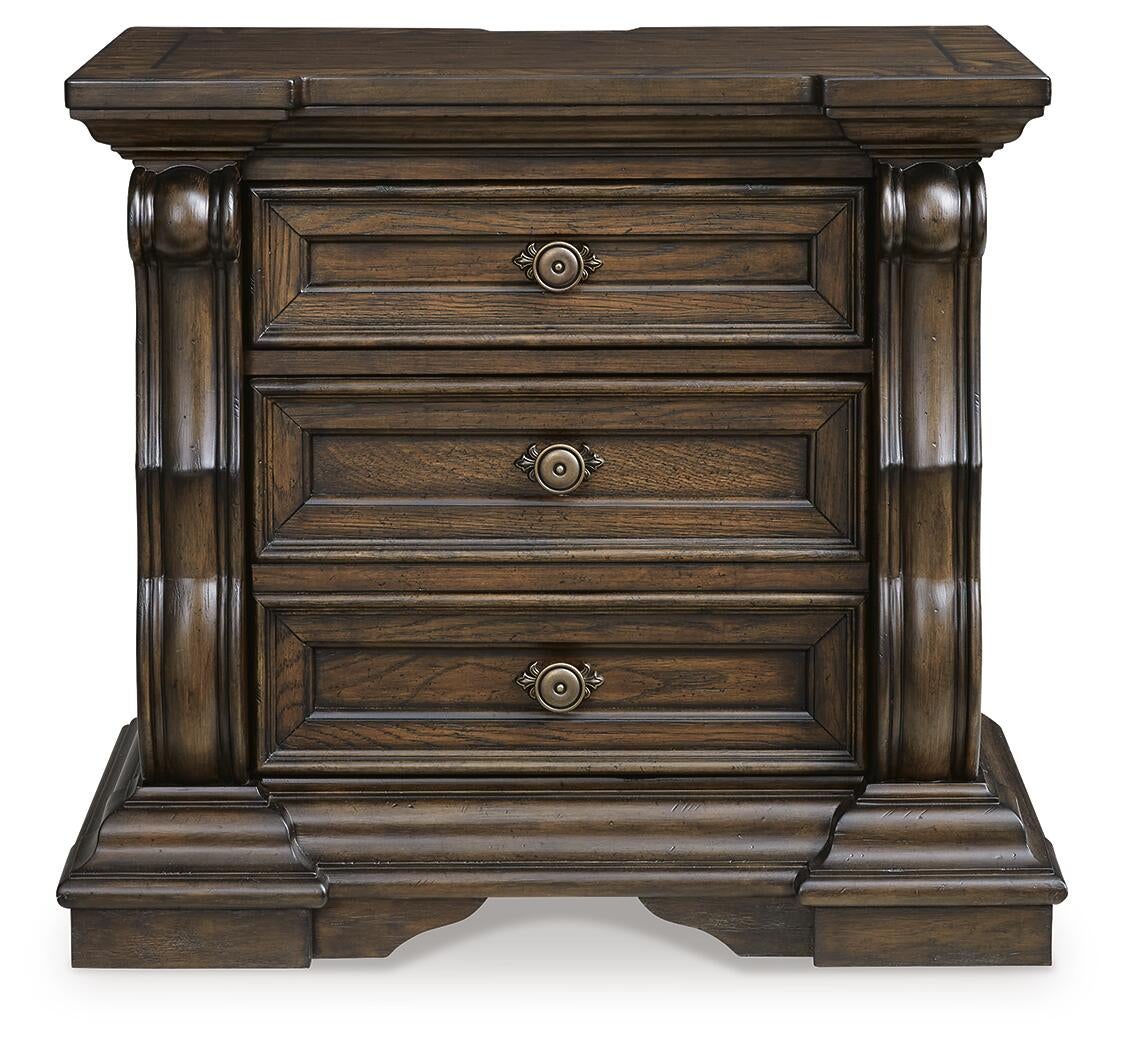 Maylee California King Upholstered Bed, Dresser, Mirror, Chest and Nightstand