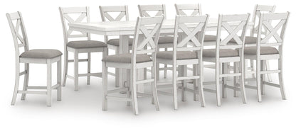 Robbinsdale Counter Height Dining Table and 10 Barstools