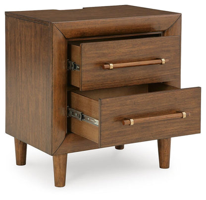 Lyncott Queen Upholstered Panel Bed, Dresser, Mirror, Chest and Nightstand