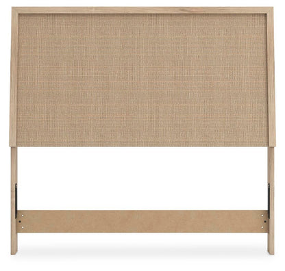 Cielden Full Upholstered Panel Bed with Mirrored Dresser and Nightstand