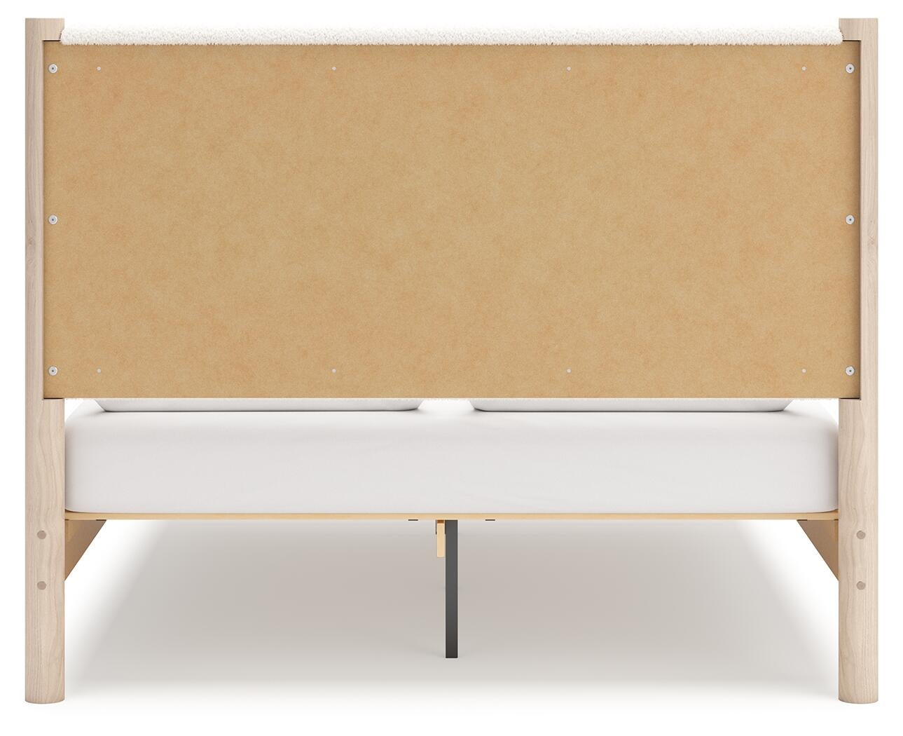 Cadmori Queen Upholstered Panel Bed with Mirrored Dresser and Nightstand