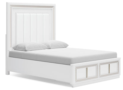 Chalanna Queen Upholstered Storage Bed, Dresser, Mirror, Chest and Nightstand