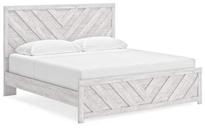 Cayboni King Panel Bed, Dresser, Mirror, Chest and Nightstand