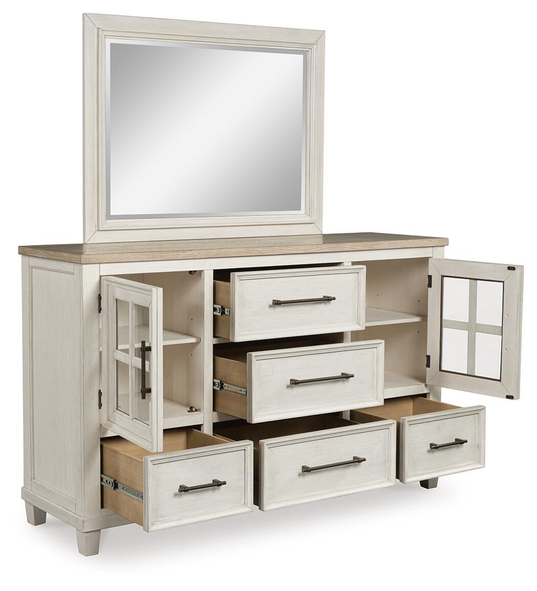 Shaybrock Queen Panel Bed, Dresser, Mirror and Nightstand