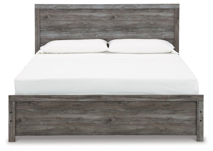 Bronyan King Panel Bed with Mirrored Dresser and Nightstand