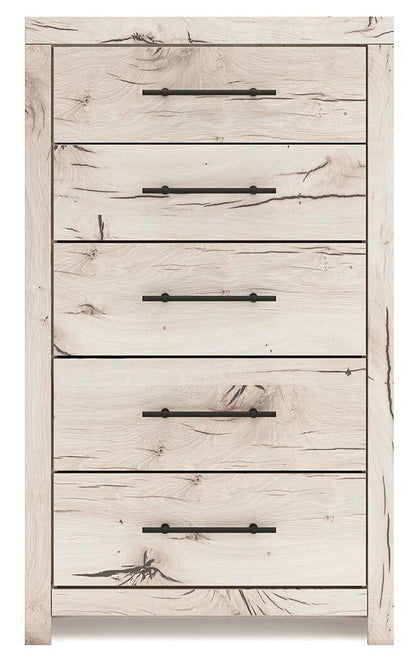 Lawroy King Panel Storage Bed, Dresser, Mirror, Chest and Nightstand