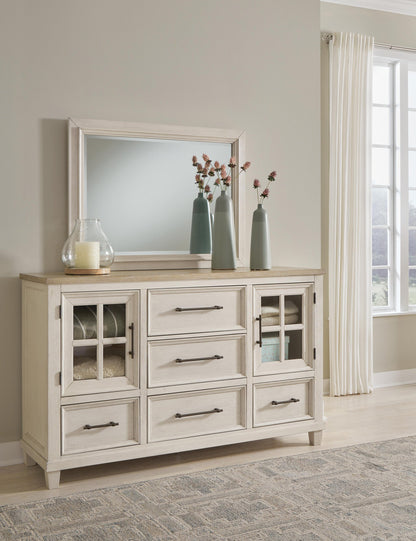 Shaybrock King Panel Bed, Dresser and Mirror
