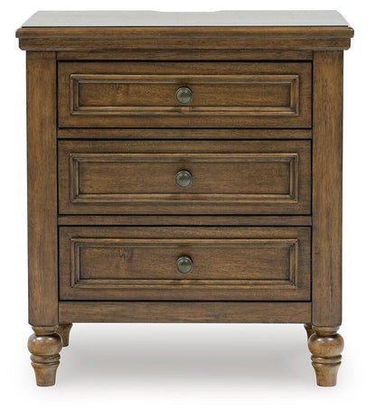 Sturlayne California King Upholstered Panel Bed, Dresser, Mirror, Chest and Nightstand