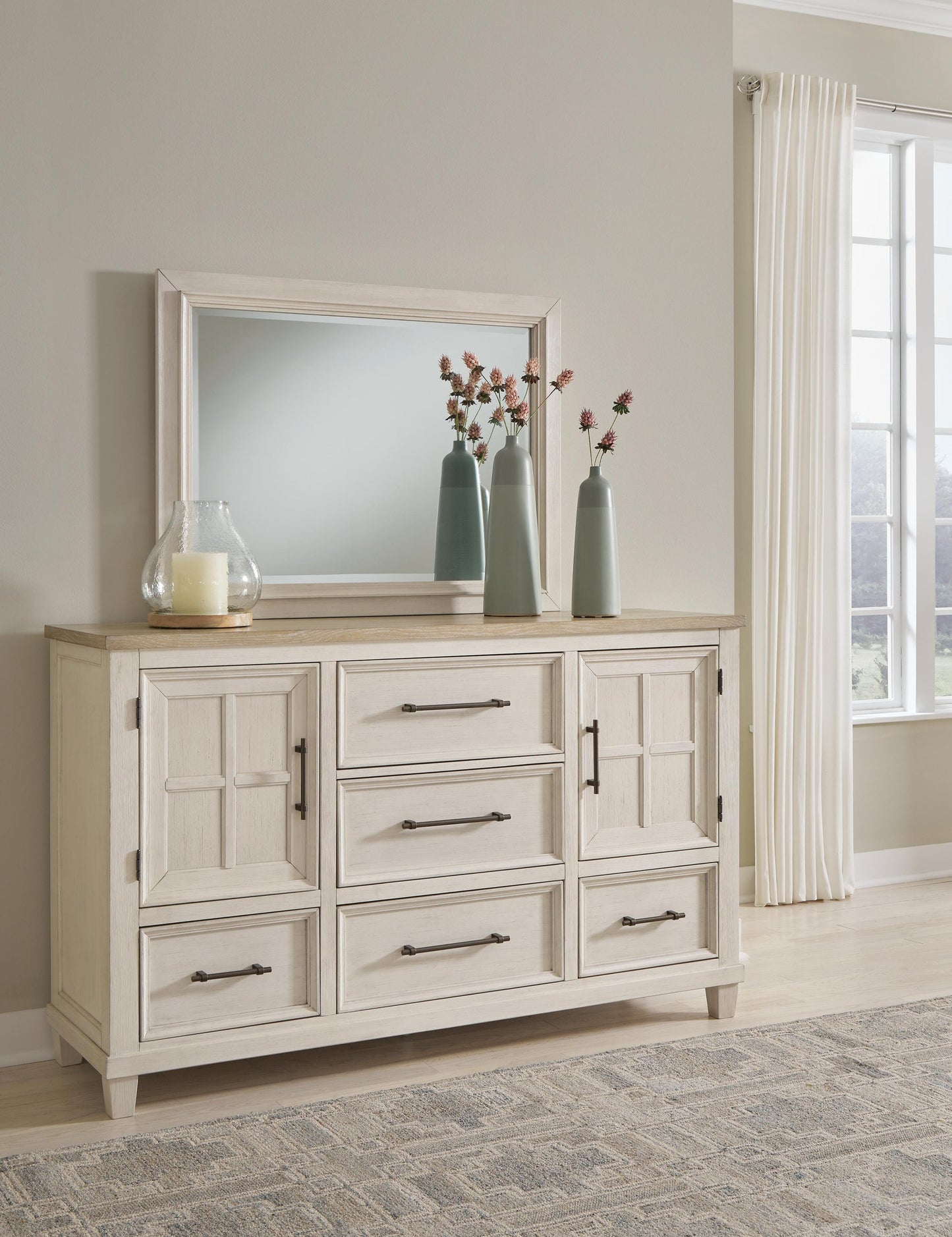 Shaybrock King Panel Bed, Dresser, Mirror, Chest and Nightstand