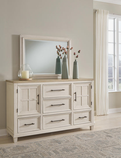 Shaybrock King Panel Bed, Dresser, Mirror, Chest and Nightstand