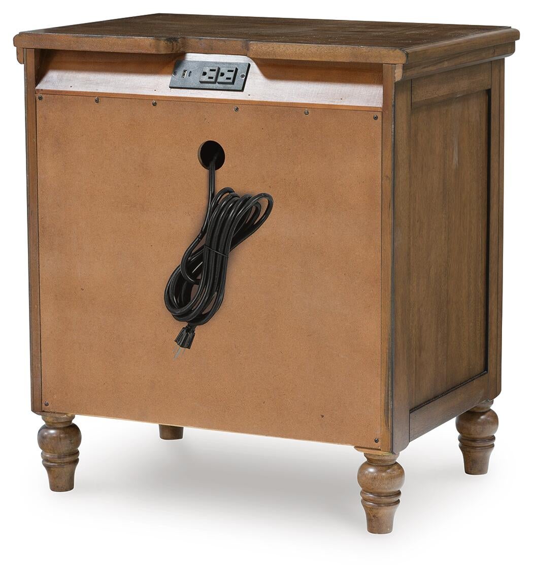 Sturlayne King Upholstered Panel Bed, Dresser, Mirror and Nightstand