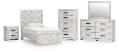 Cayboni Twin Panel Bed, Dresser, Mirror, Chest and Nightstand