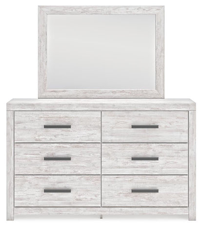 Cayboni Twin Panel Bed with Mirrored Dresser and Nightstand