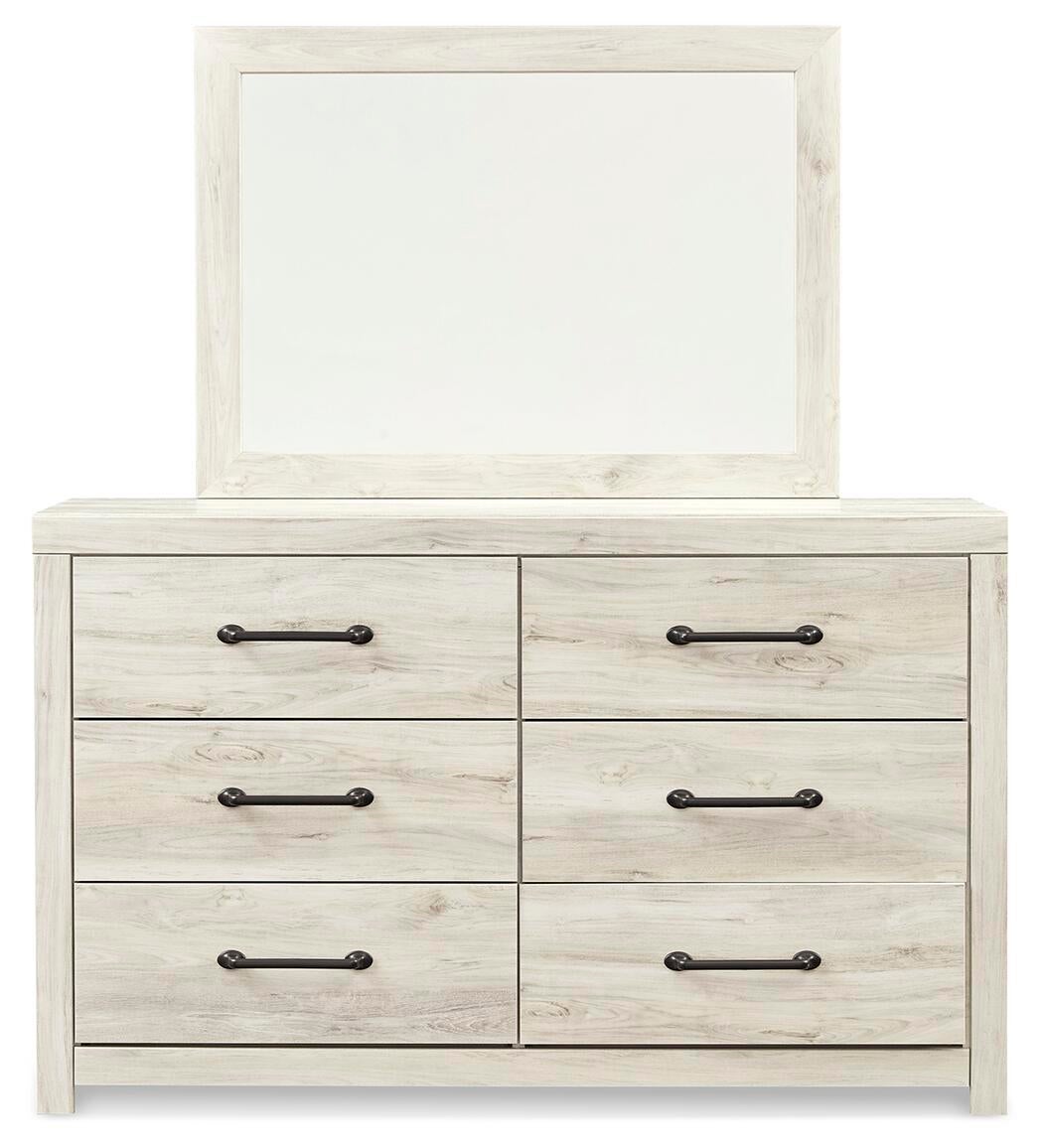 Cambeck Full Panel Bed with Mirrored Dresser and Nightstand