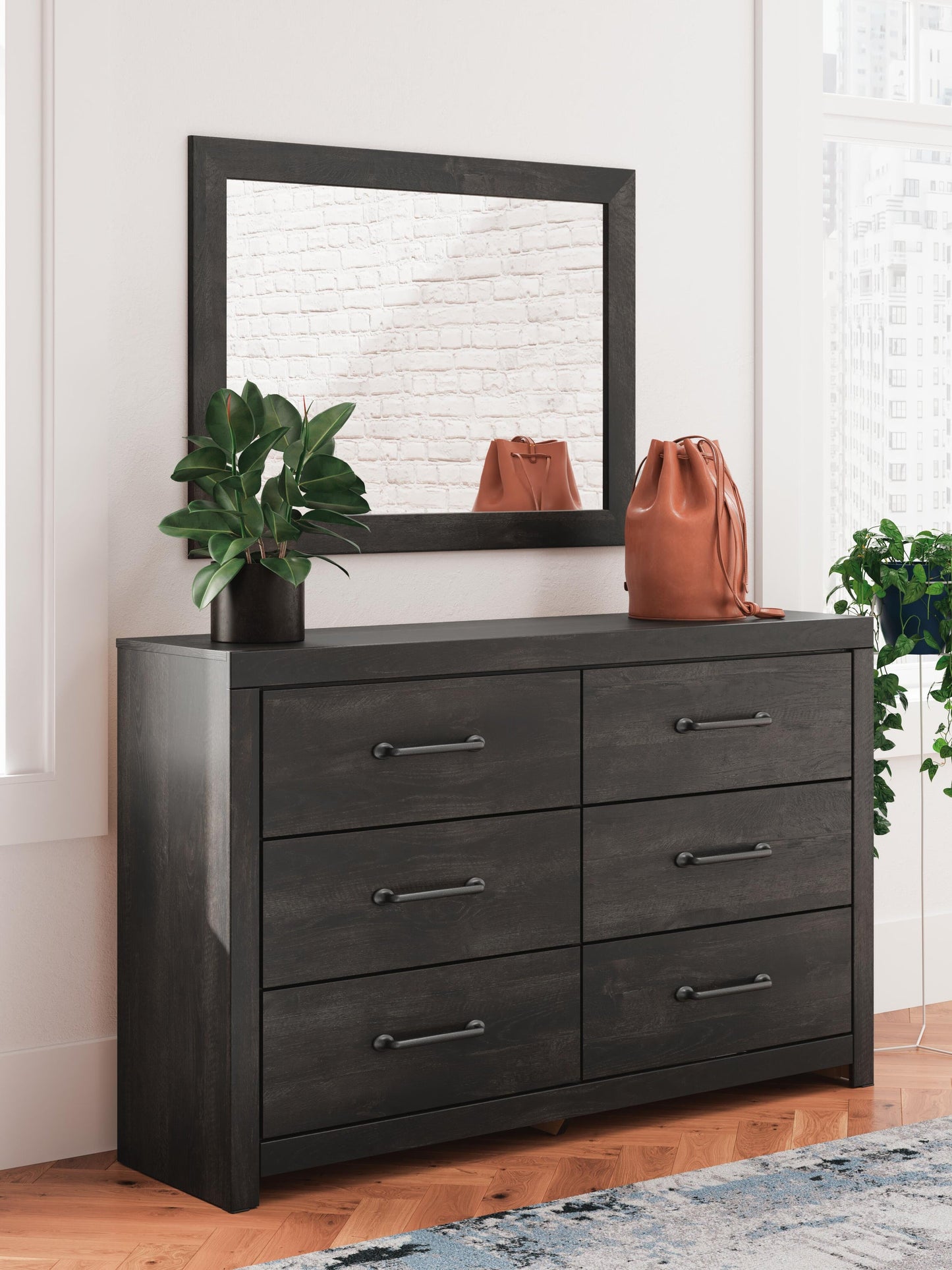 Delmorta Twin Panel Bed, Dresser, Mirror and Nightstand