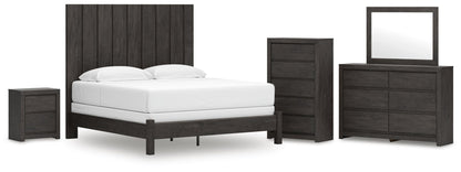 Parlayon King Panel Bed, Dresser, Mirror, Chest and Nightstand