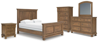 Vandenmore Queen Panel Bed with Mirrored Dresser, Chest and Nightstand