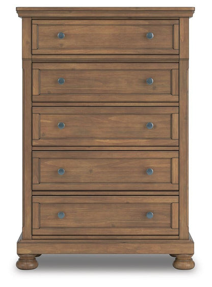 Vandenmore Queen Panel Bed with Mirrored Dresser, Chest and Nightstand