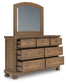 Vandenmore California King Storage Sleigh Bed with Mirrored Dresser, Chest and Nightstand