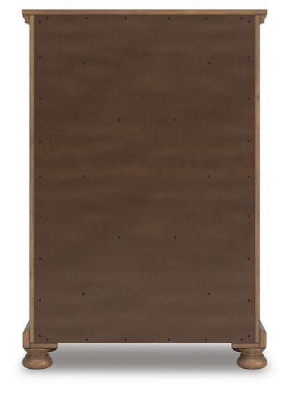 Vandenmore California King Storage Sleigh Bed with Mirrored Dresser, Chest and Nightstand