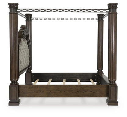 Maylee Queen Canopy Bed, Dresser and Mirror