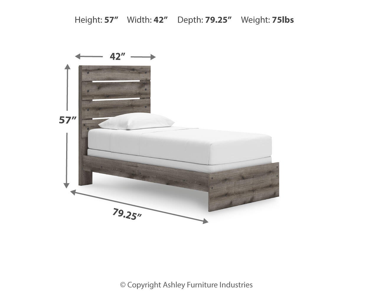 Urbanoore Twin Panel Bed, Dresser, Mirror and Nightstand