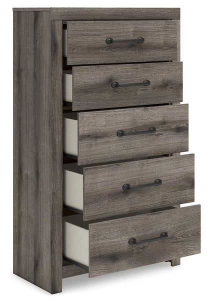 Urbanoore Queen Panel Bed, Dresser, Mirror, Chest and Nightstand