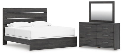 Delmorta King Panel Bed, Dresser and Mirror