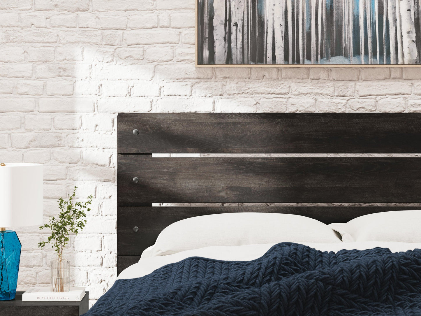 Delmorta King Panel Bed, Dresser and Mirror