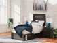 Delmorta Twin Panel Storage Bed, Dresser, Mirror and Nightstand