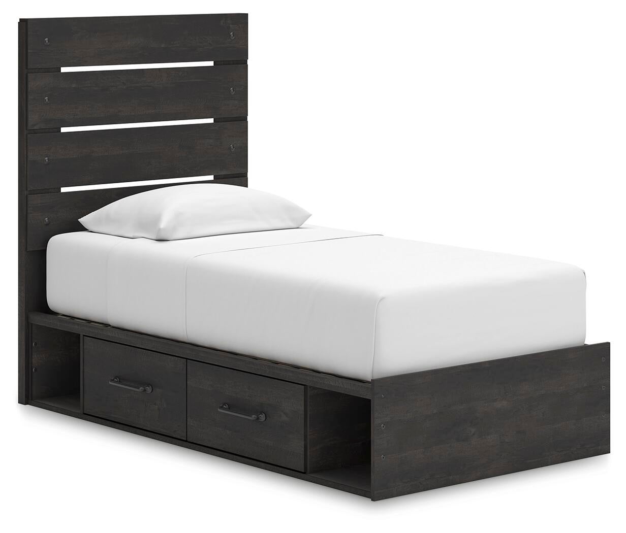 Delmorta Twin Panel Storage Bed, Dresser, Mirror, Chest and Nightstand