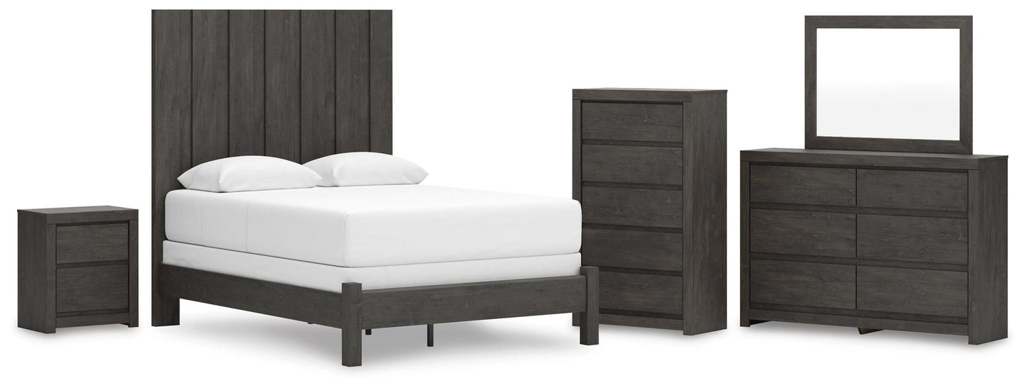 Parlayon Queen Panel Bed, Dresser, Mirror, Chest and Nightstand