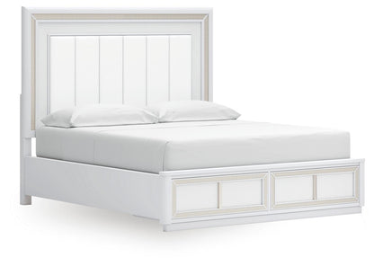Chalanna King Upholstered Storage Bed, Dresser and Mirror